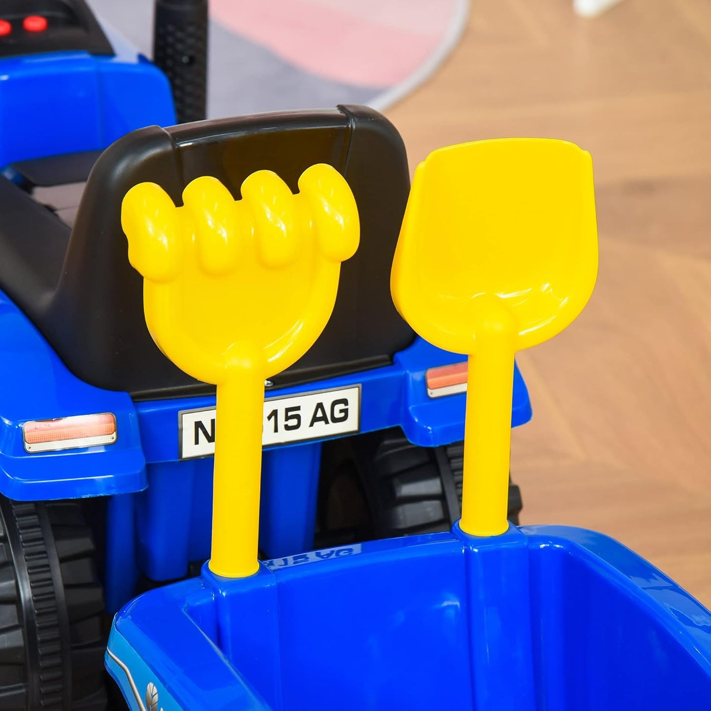 Rutschauto mit Anhänger und Zubehör, Blau