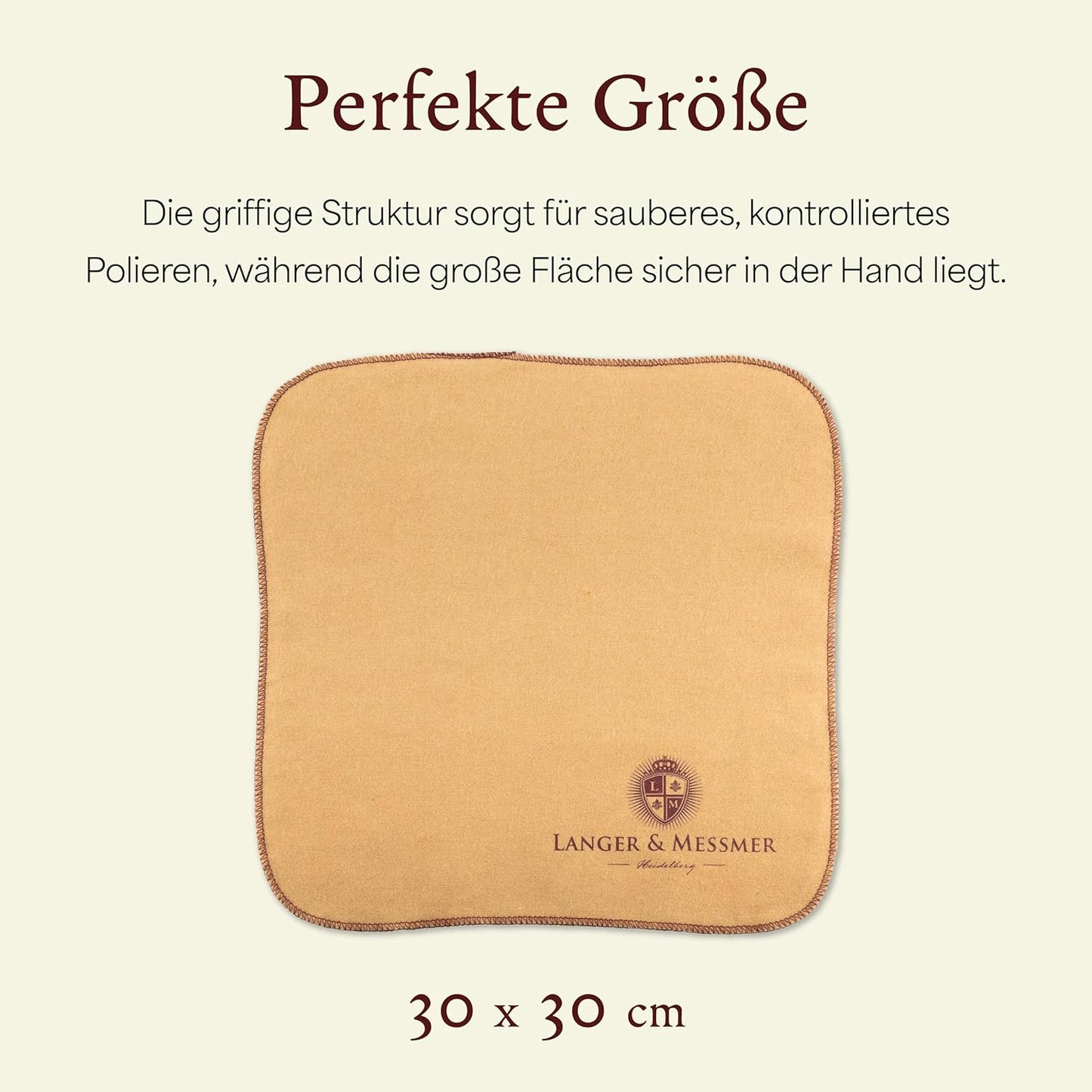 6er-Set Poliertücher für Glattleder, 6er Set Beige