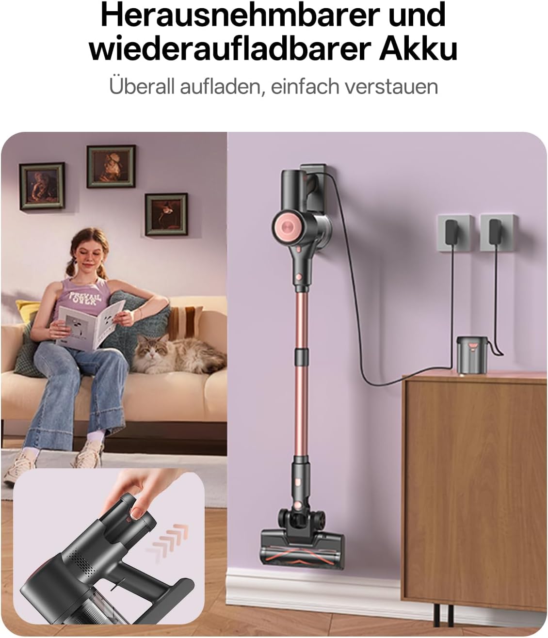 Akkustaubsauger V10 Pro, Rosa