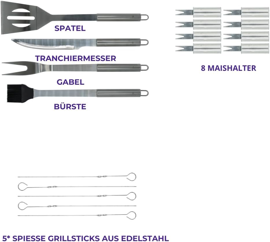 18-teiliges Grillbesteck-Set