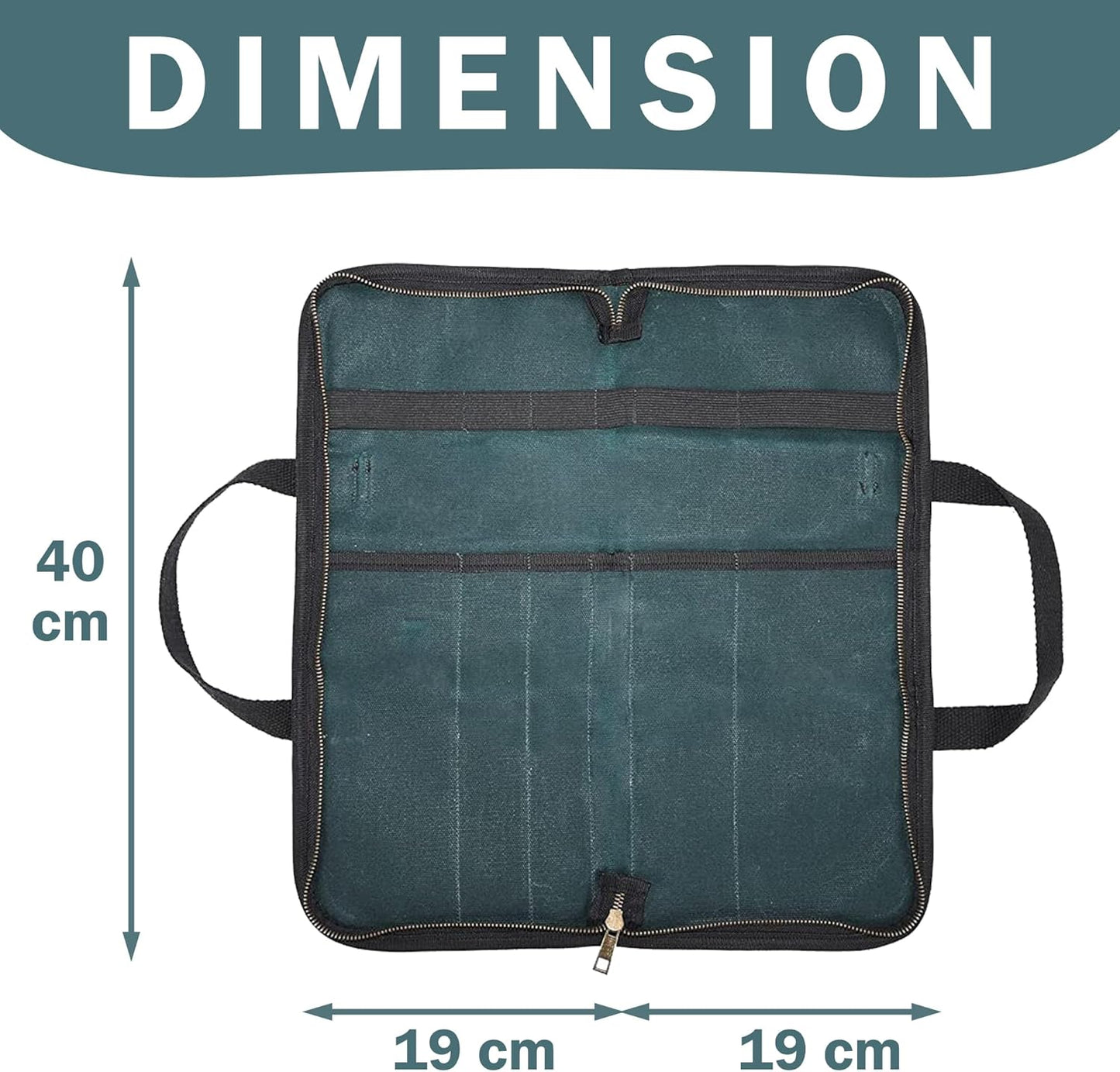 Kochmesser-Rolltasche, Dunkelgrün