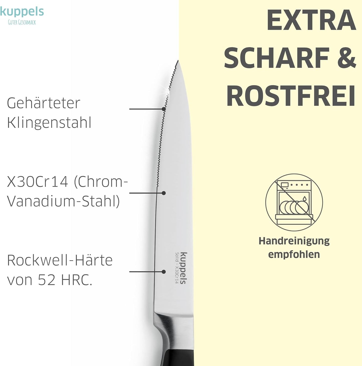 Solid Küchenmesser-Set, Küchenmesser Set 3tlg
