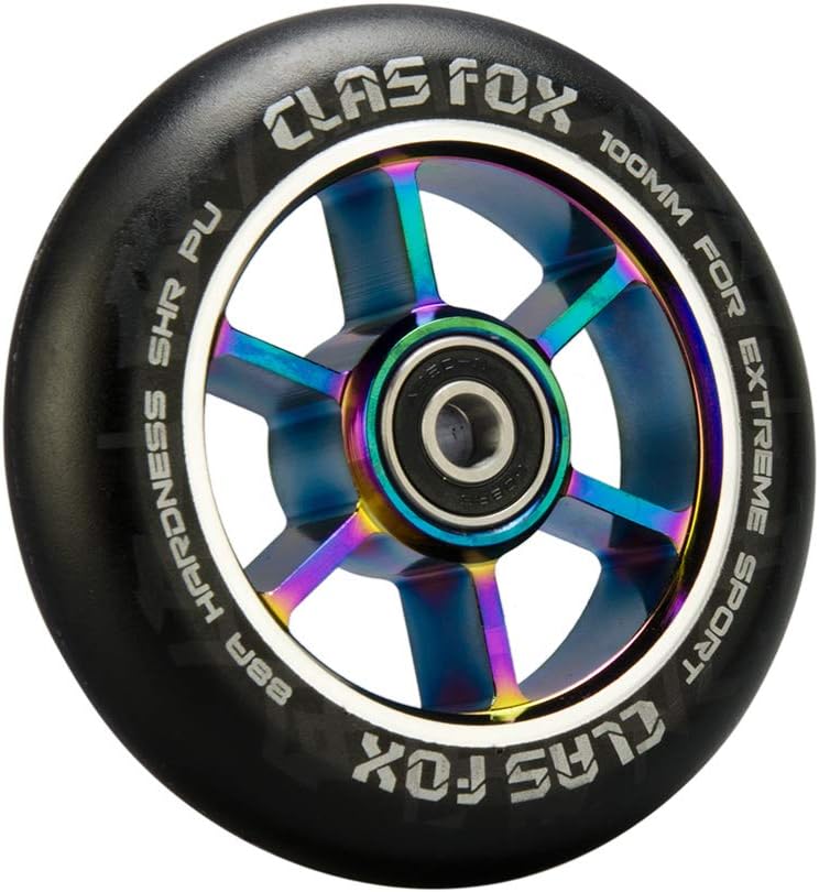 Stunt Scooter Rollen, schwarz-Regenbogen