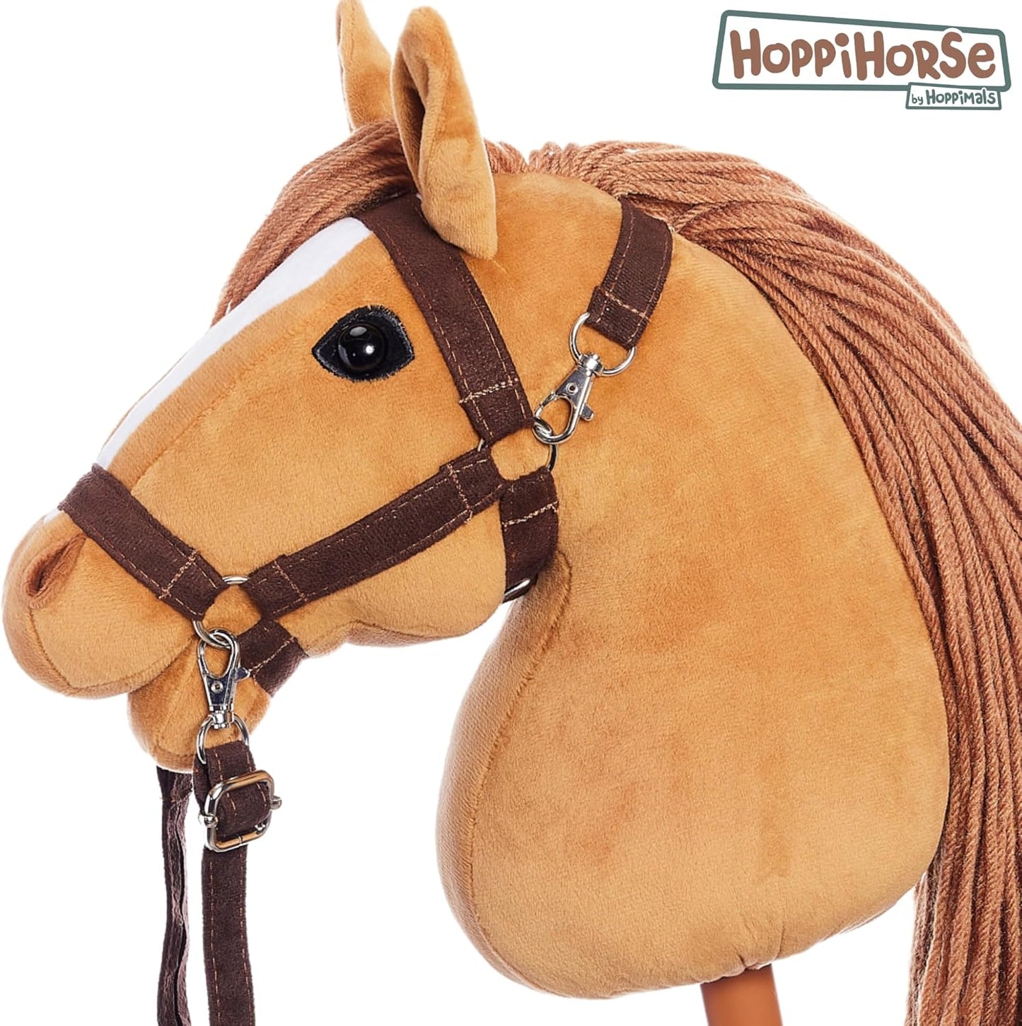Steckenpferd mit Trense, A4 - MEDIUM Kastanie