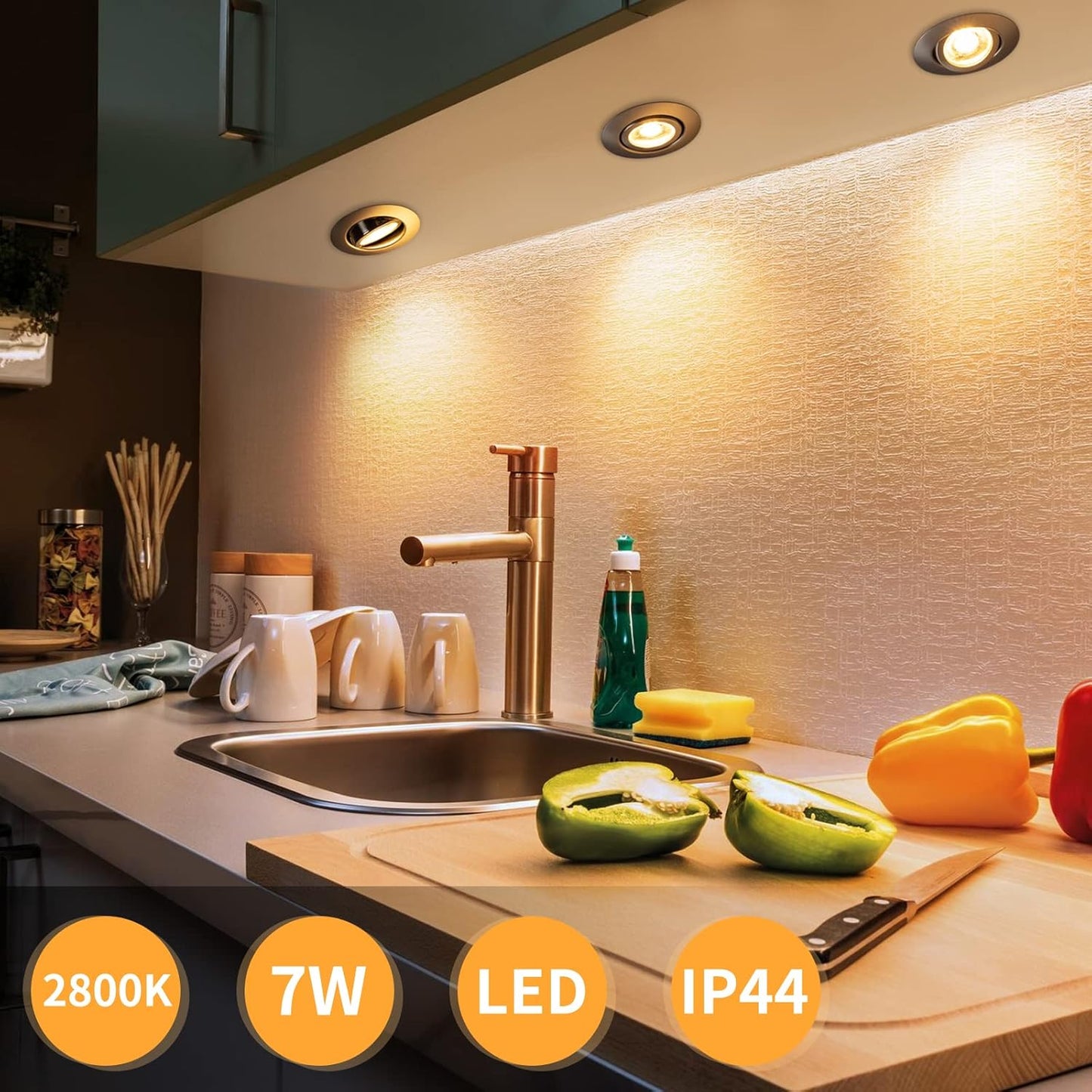 10er-Set LED-Einbaustrahler, Warmweiss 10er