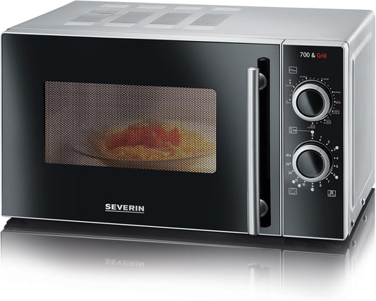 2-in-1 Mikrowelle mit Grillfunktion MW 7771, 20L, Schwarz, mit Grillfunktion