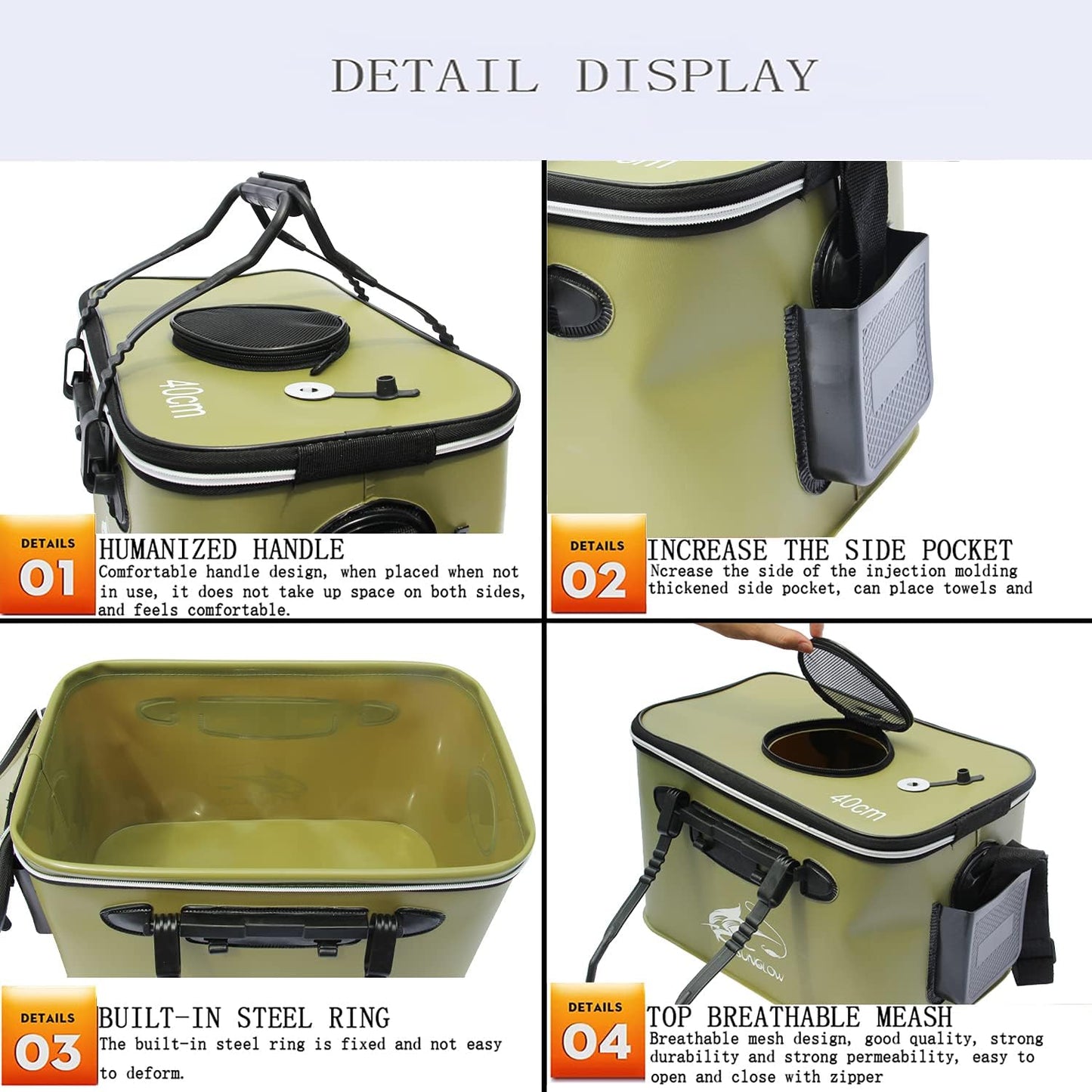Angelköder Behälter, Armeegrün, 30L