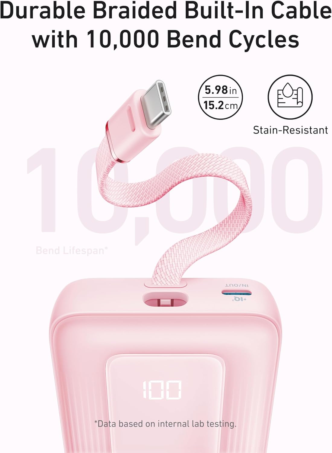 Powerbank 20000mAh, USB-C Kabel Blau