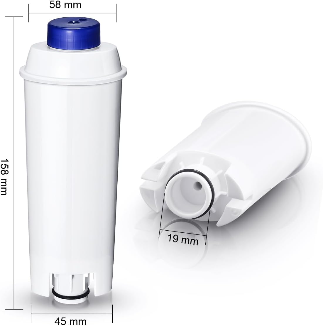 FW600 Wasserfilter-Set für Delonghi Kaffeevollautomaten, 6 Stück