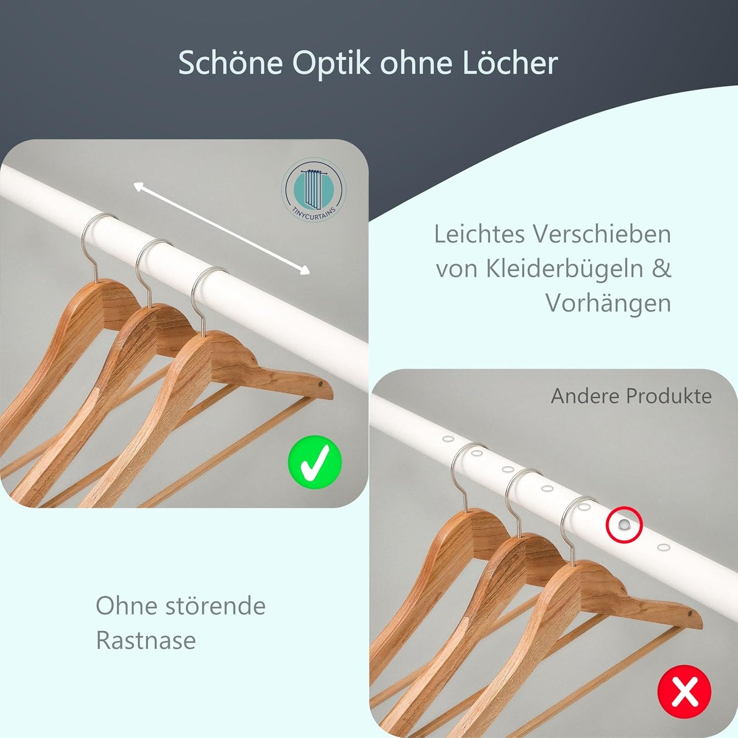 Ausziehbare Teleskopstange, Weiss 70-120 cm