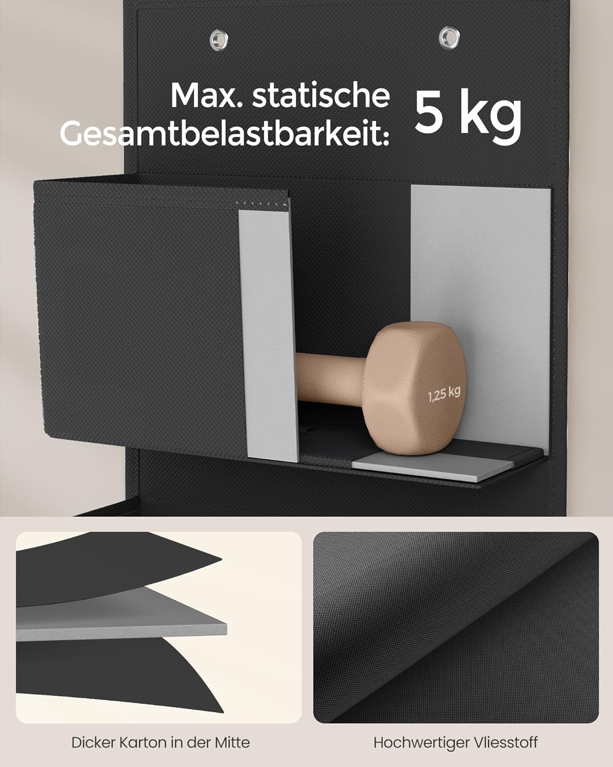 2-teiliges Hängeorganizer-Set, 2 Tintenschwarz