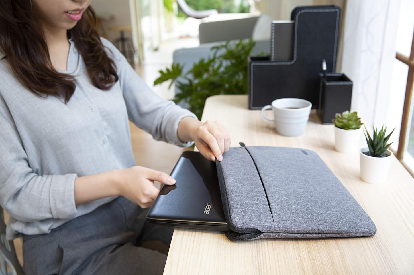 Laptophülle, 11,6 Zoll Protective Sleeve hellgrau
