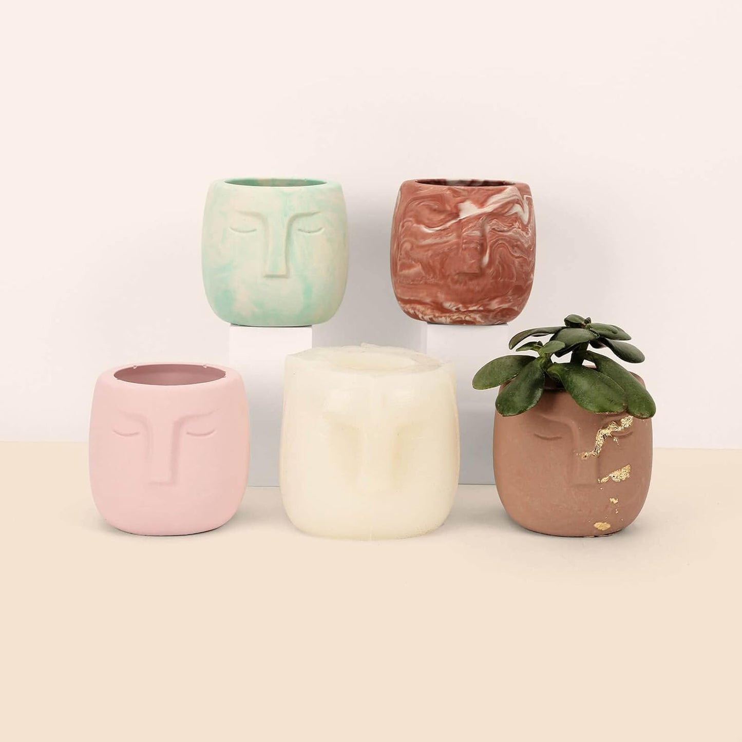 Jesmonite & Terrazzo Starterkit Gesichtstopf-Set, Primärfarben Gesichtstopf-Set
