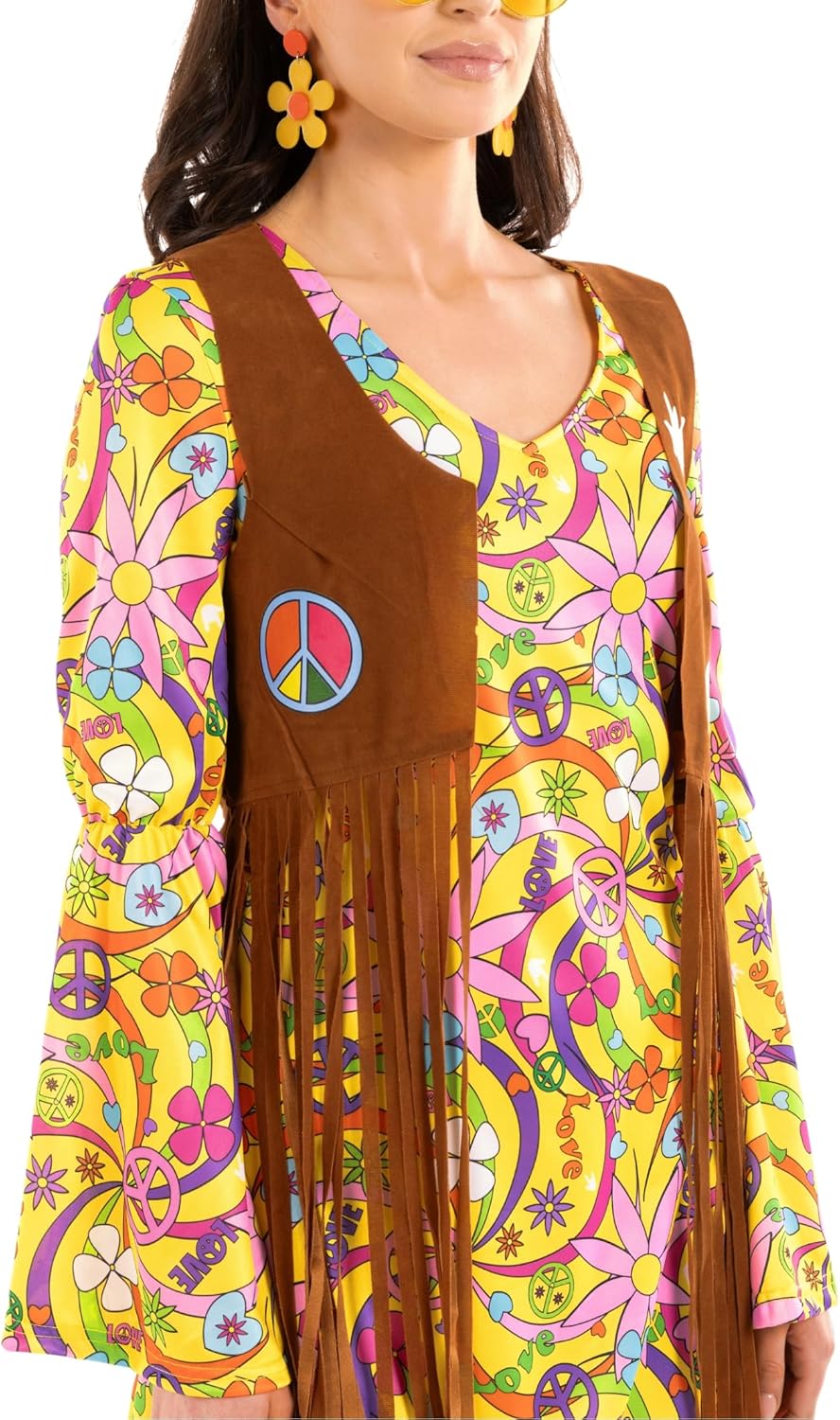 Hippie Damenkostüm 70er Jahre, S