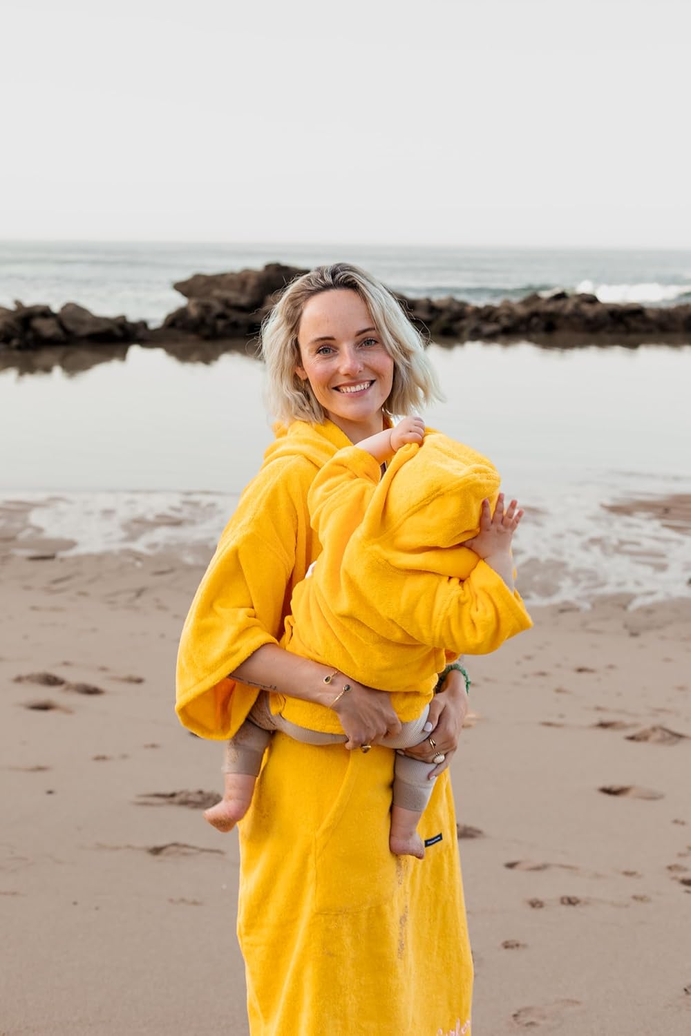 Surf-Poncho mit Kapuze, L-XL Gelb