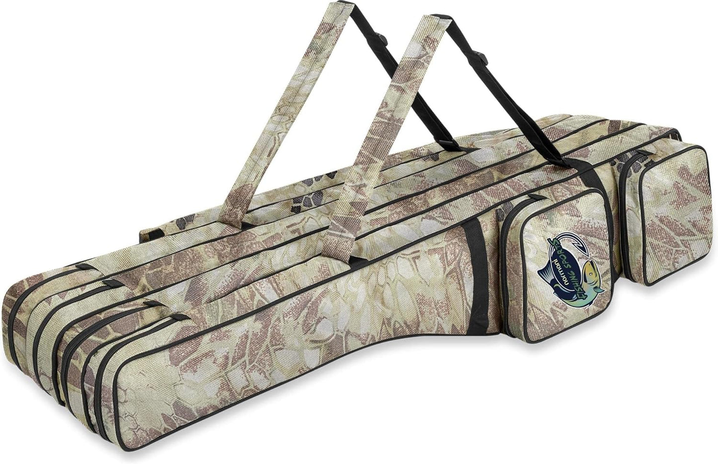 Rutentasche Rod Case für 2-4 Ruten, 150 cm, wasserabweisend, Wald-Camo 4 Innenfächer 150 cm