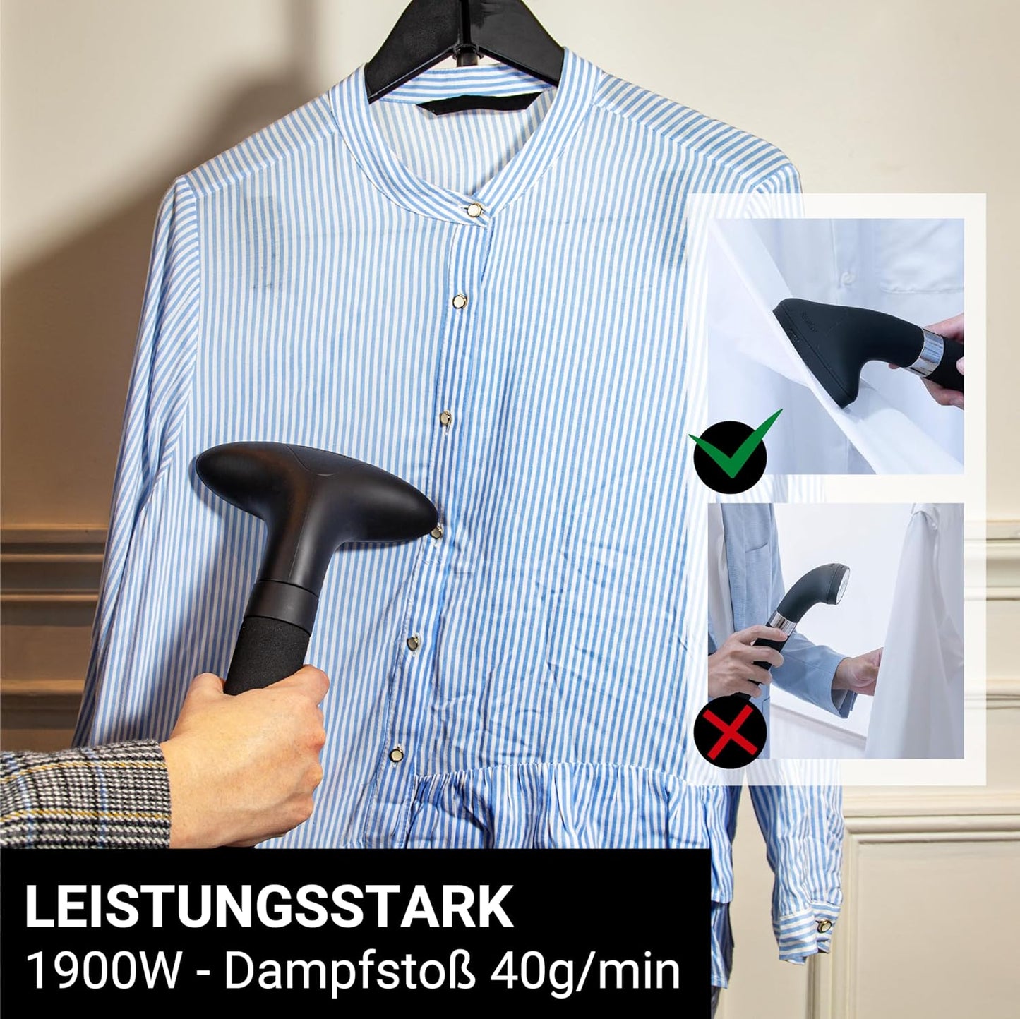 UNI900GB Vertikaler Dampfglätter, Litern 1,2L