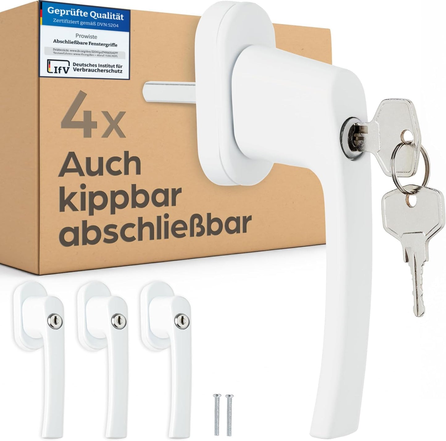 Abschliessbare Fenstergriffe, 4er-Set, kindersicher, 4 Stück