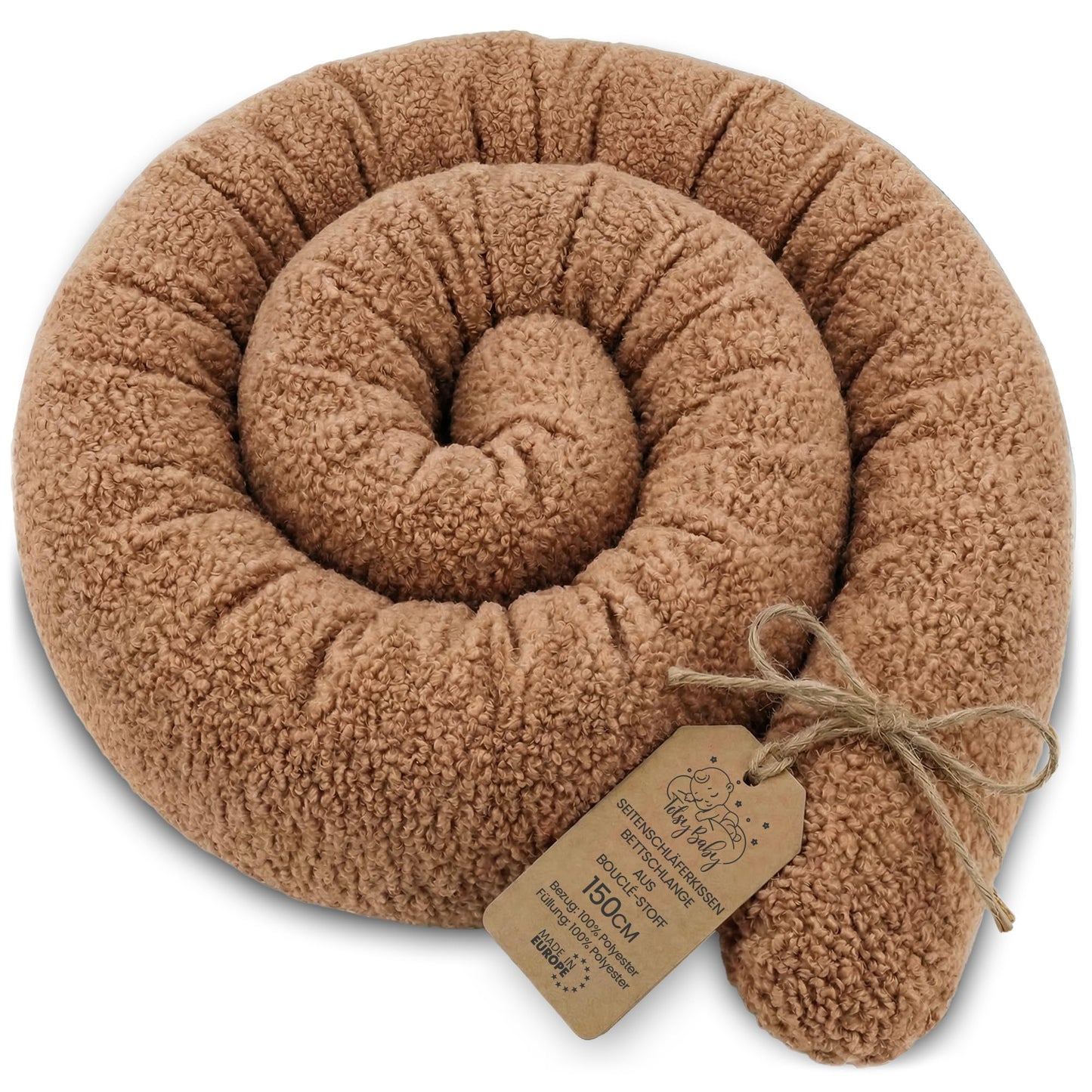 Bettschlange mit waschbarem Bezug, Pumpkin 150 cm