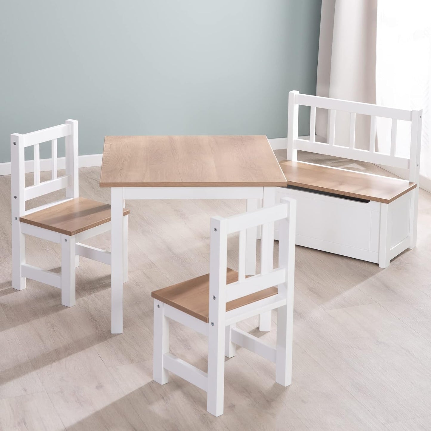 Kindertruhenbank Woody, Weiss