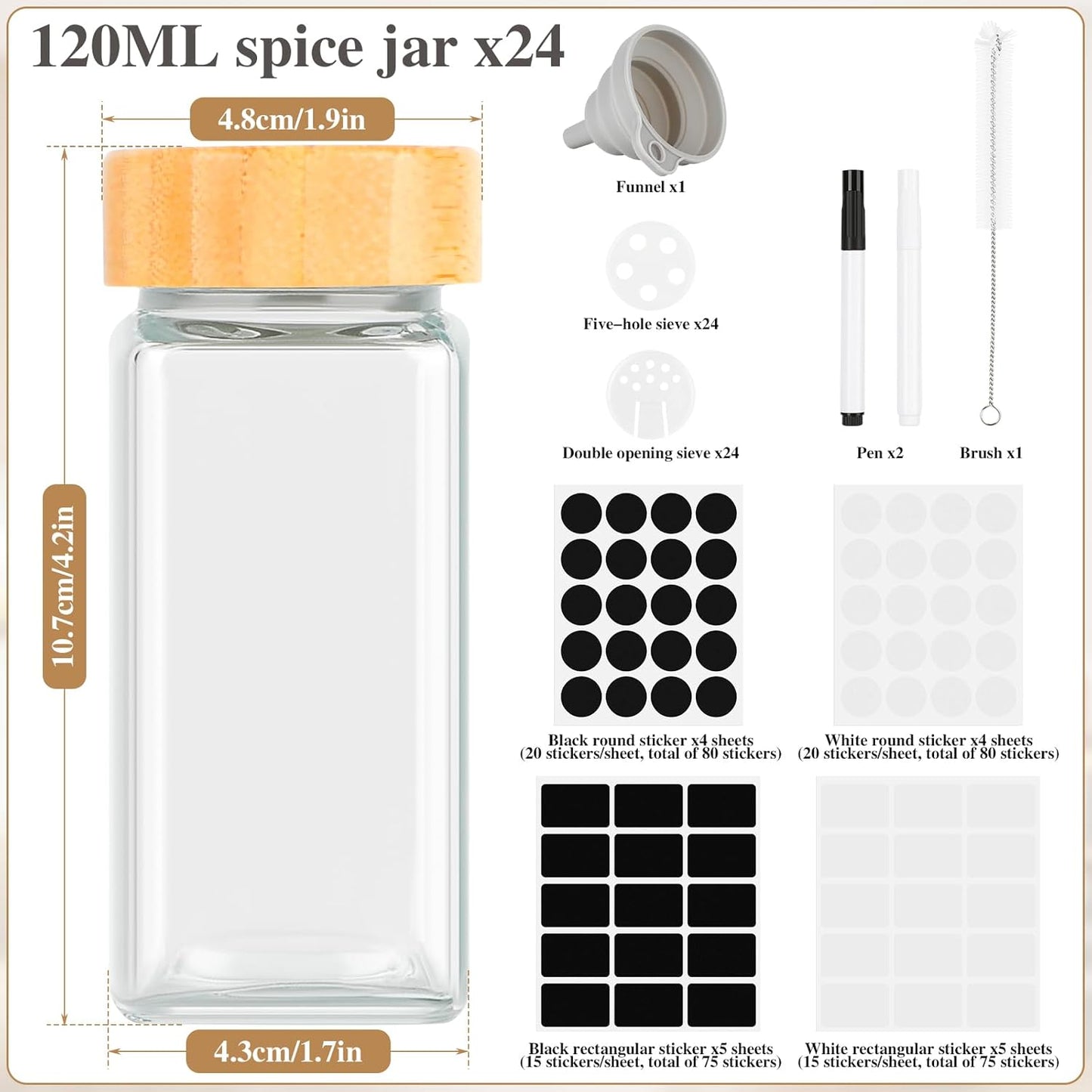 24-teiliges Gewürzgläser Set
