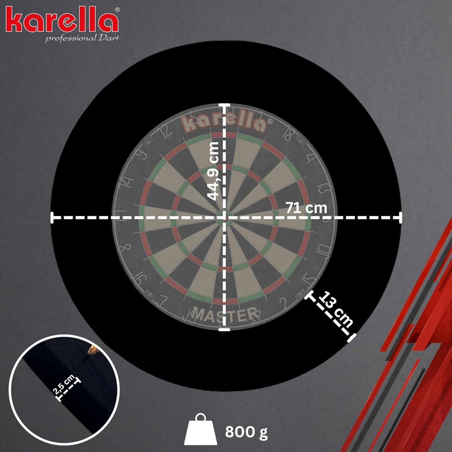 4-teiliger Dartboard Catchring "Eva", Karella Catchring schwarz