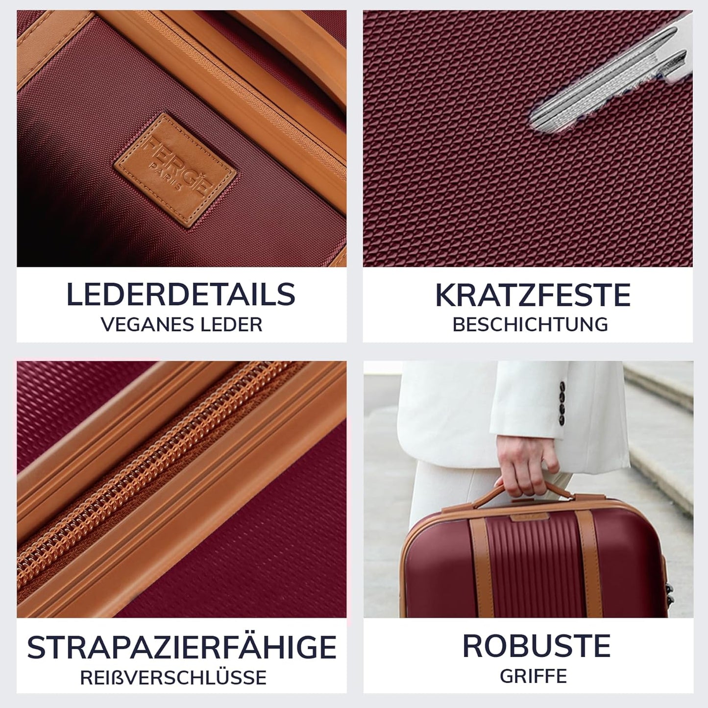Handgepäck Hartschalenkoffer, Handgepäck / Burgundrot