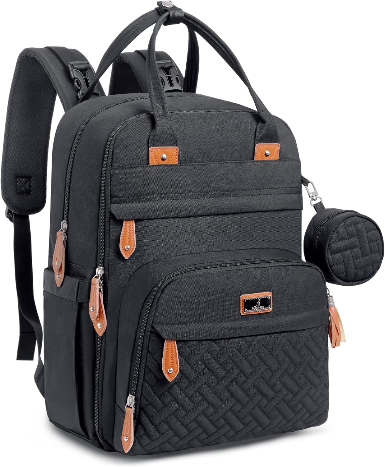 Wickeltasche mit Wickelauflage, Schwarz