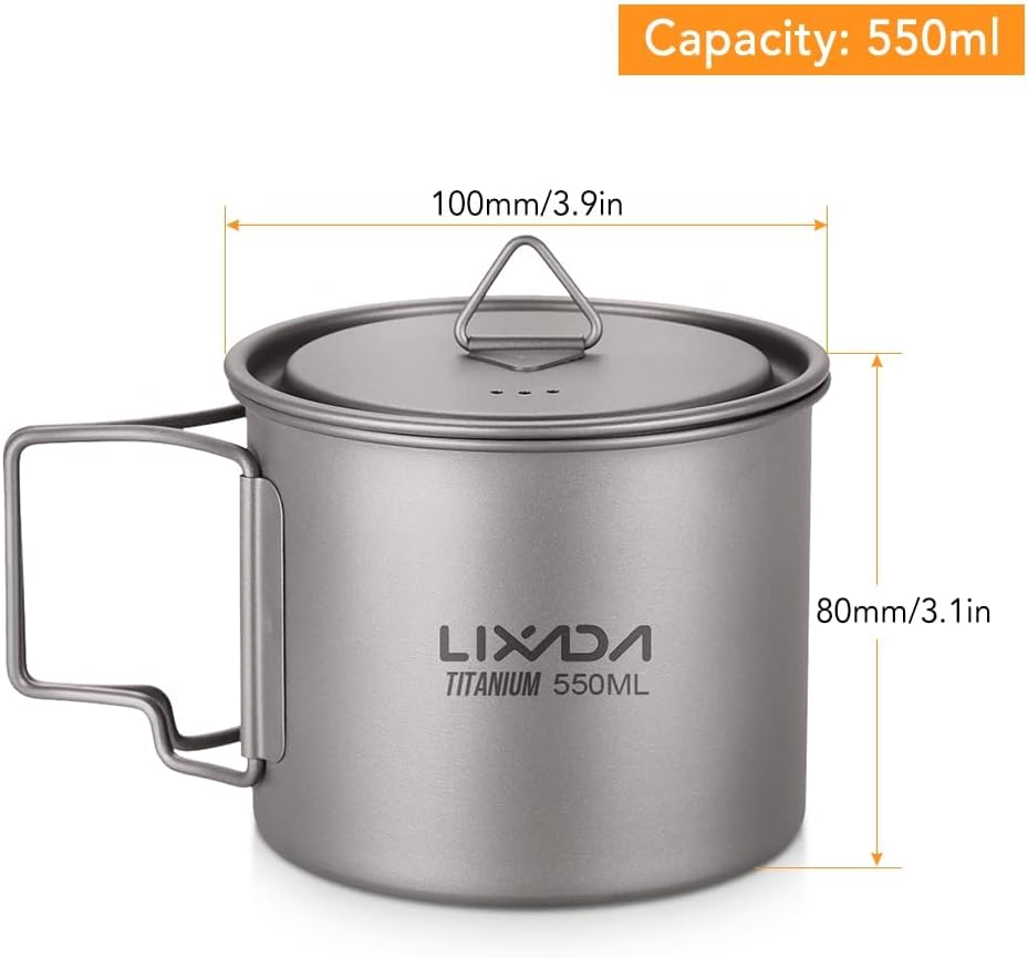 Ultraleichter Titan-Becher, 550 ml, 550 ml
