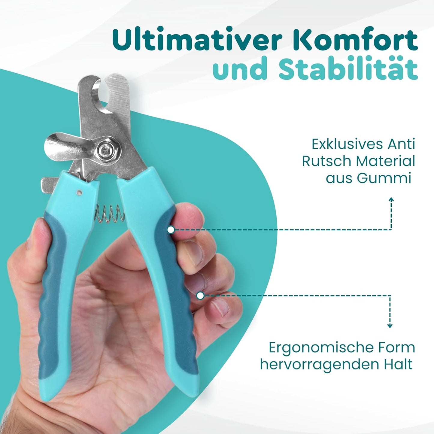 Krallenschere mit Stopper und Feile, L
