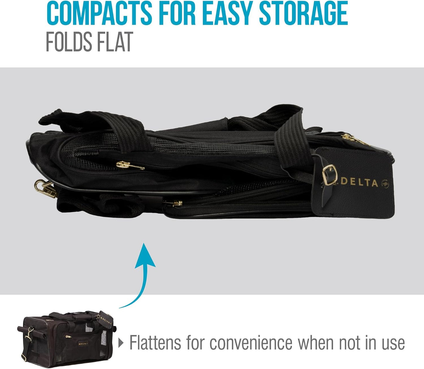 Tragetasche, L 43 x B 28 x H 27 cm, Delta Airlines Transportbox für Haustiere