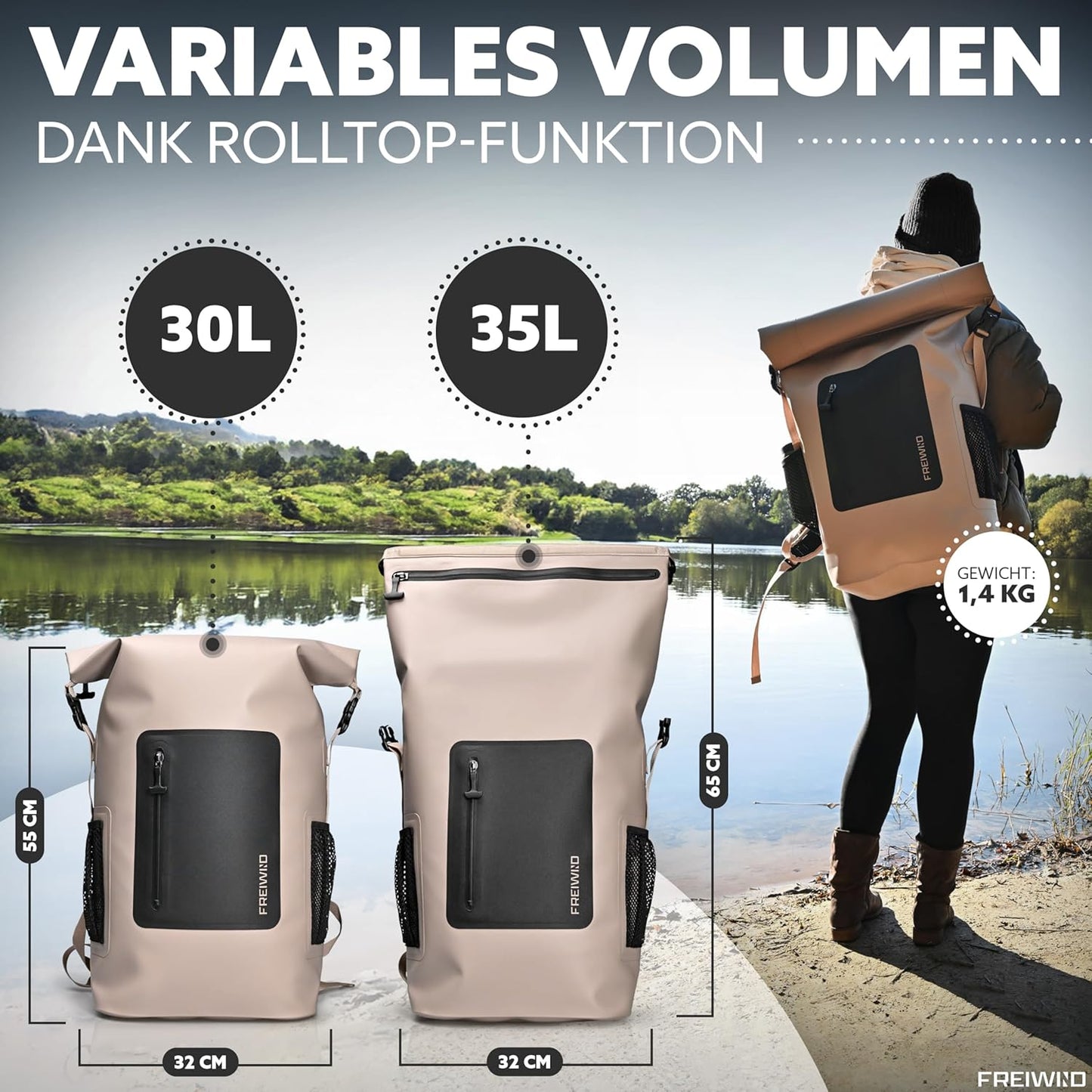 Wasserdichter Tauch-Rucksack mit Laptopfach