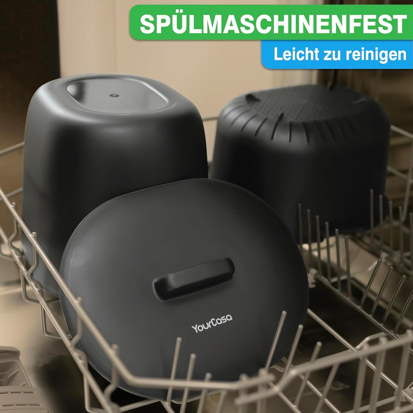 Geruchsdichter Komposteimer, 3,6 Liter Schwarz