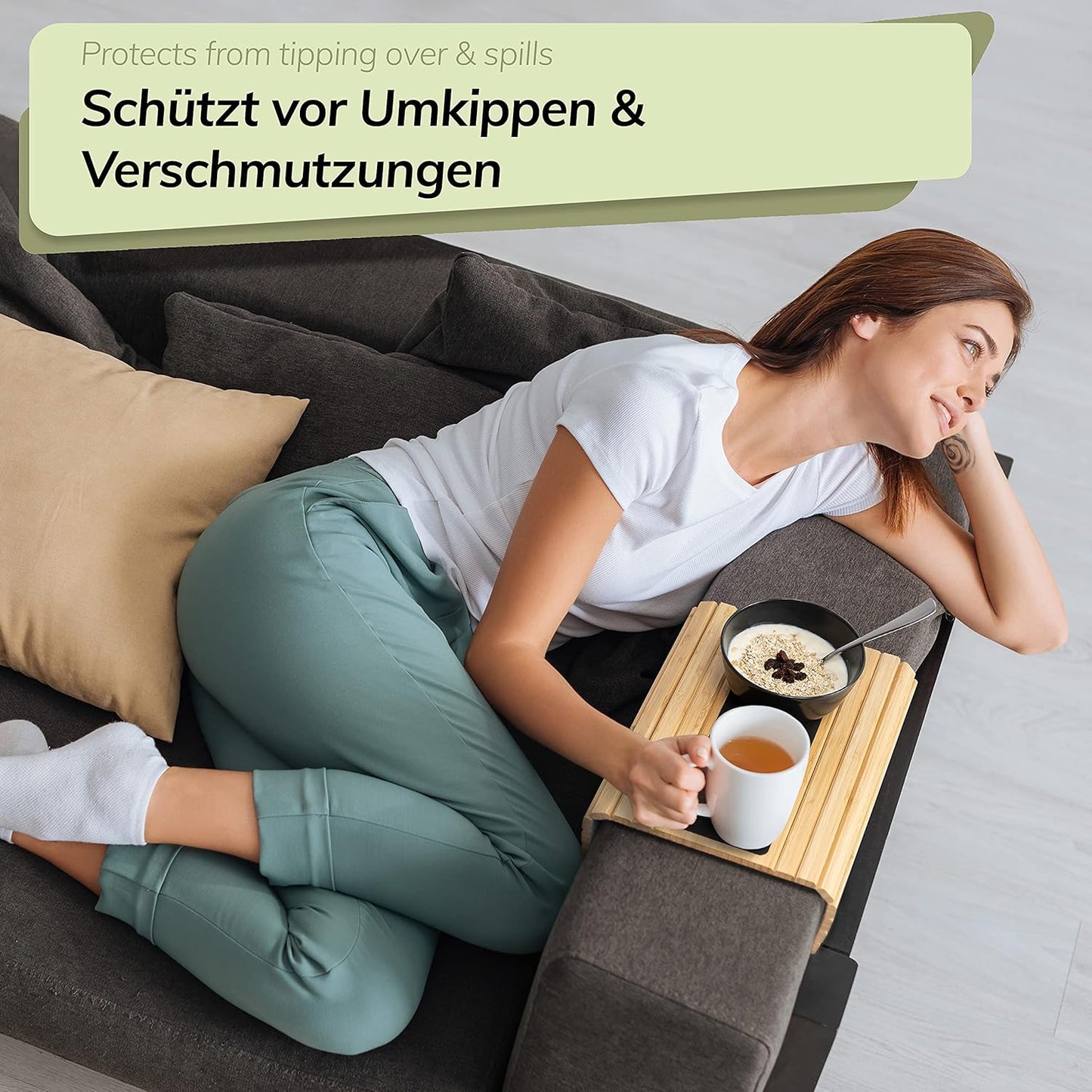 Sofatablett, Bambus mit Pad
