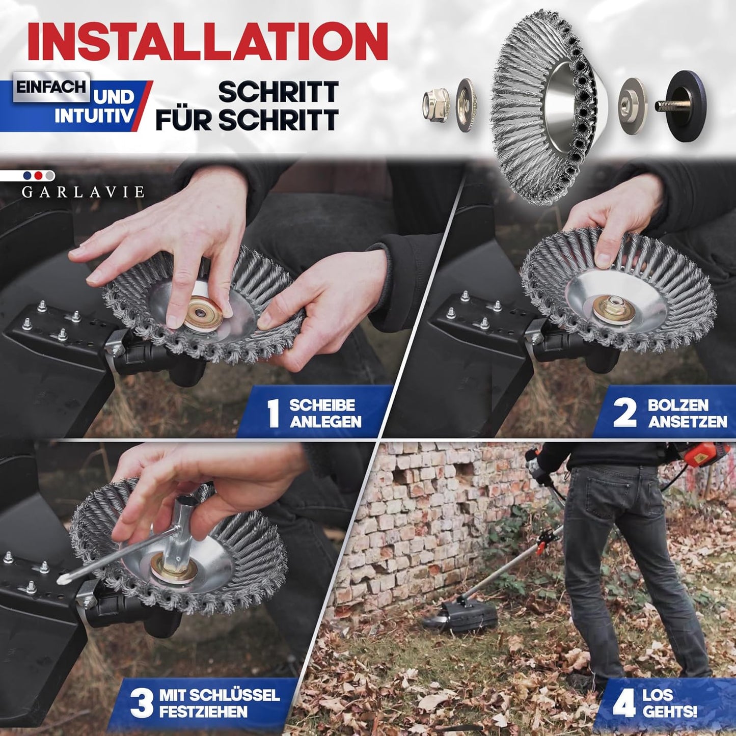 Unkrautbürste mit Installationswerkzeug, 1 Stück (Mit Installationswerkzeug)