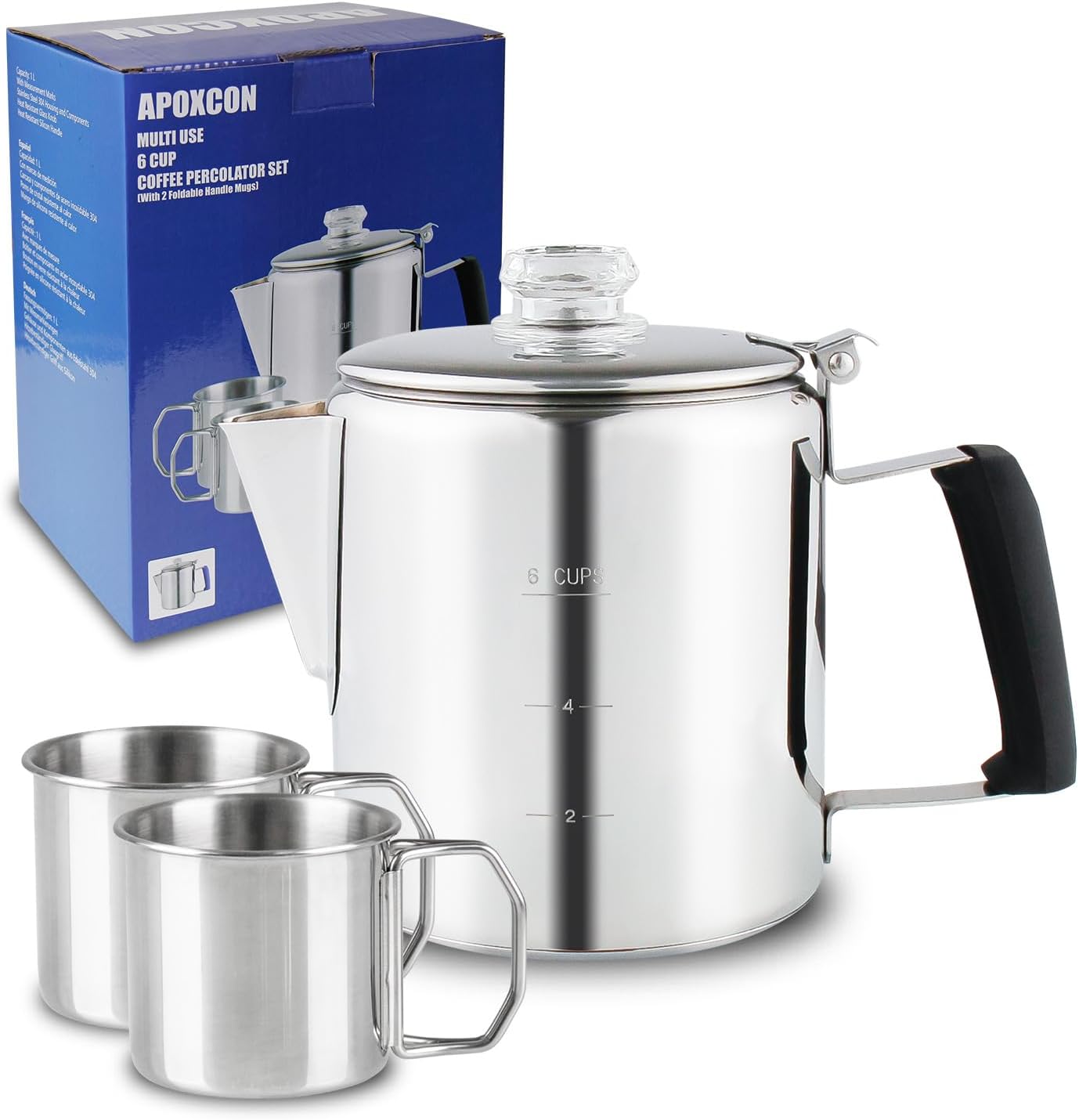 Mehrzweck-Perkolator-Kaffeekanne (6 Tassen)