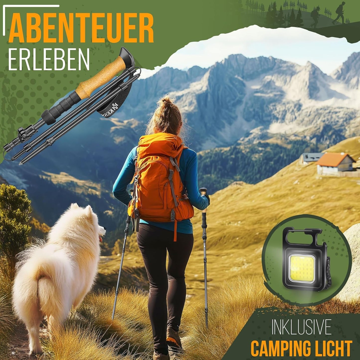 Faltbare und längenverstellbare Wanderstöcke, Faltbar - 115-135cm Schwarz