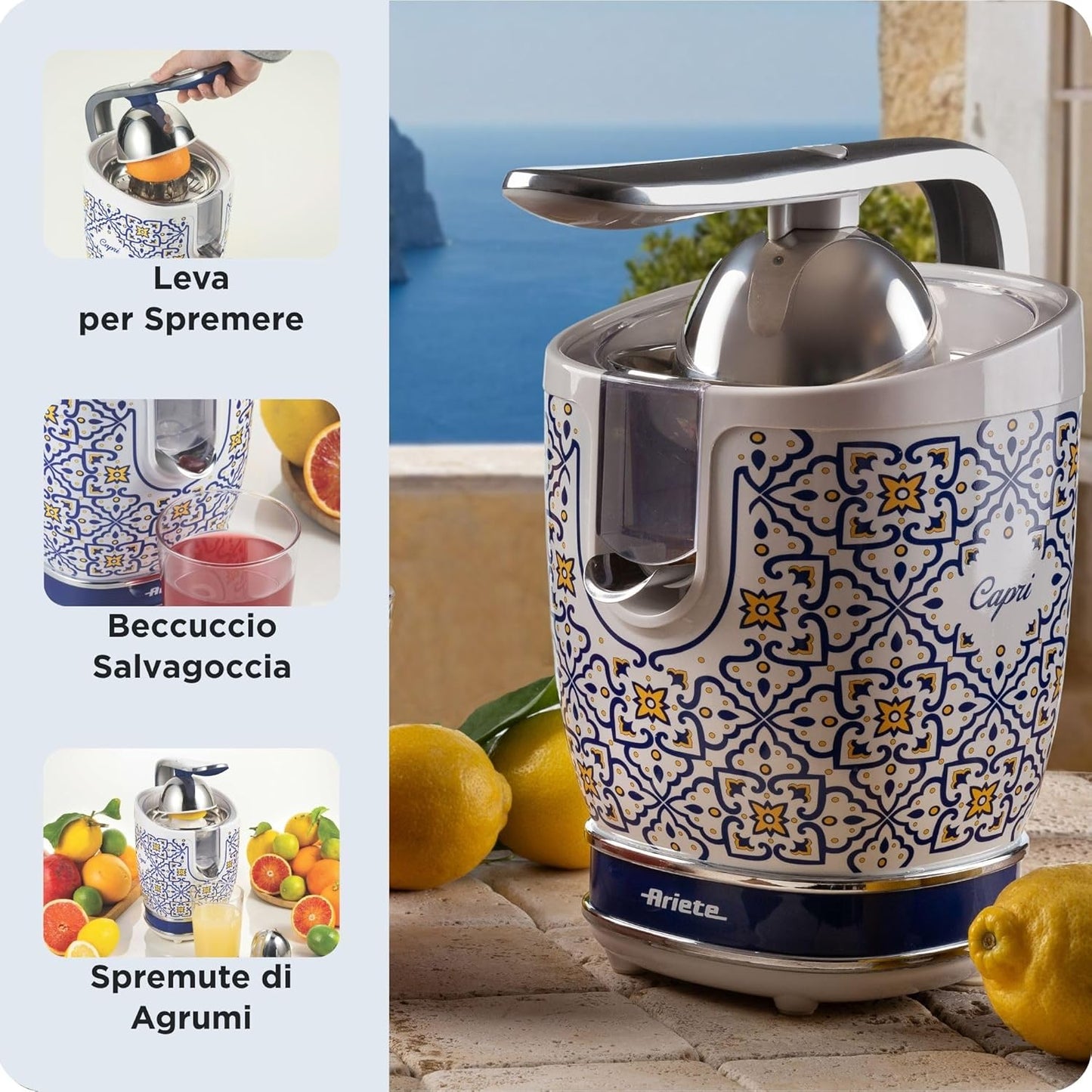 Zitruspresse Capri, ‎blau und Weiss