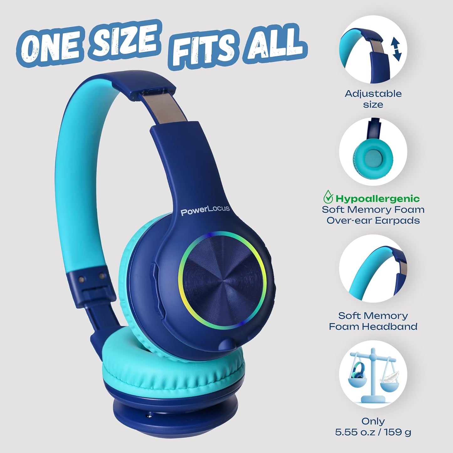 Bluetooth-Kinderkopfhörer, Blau