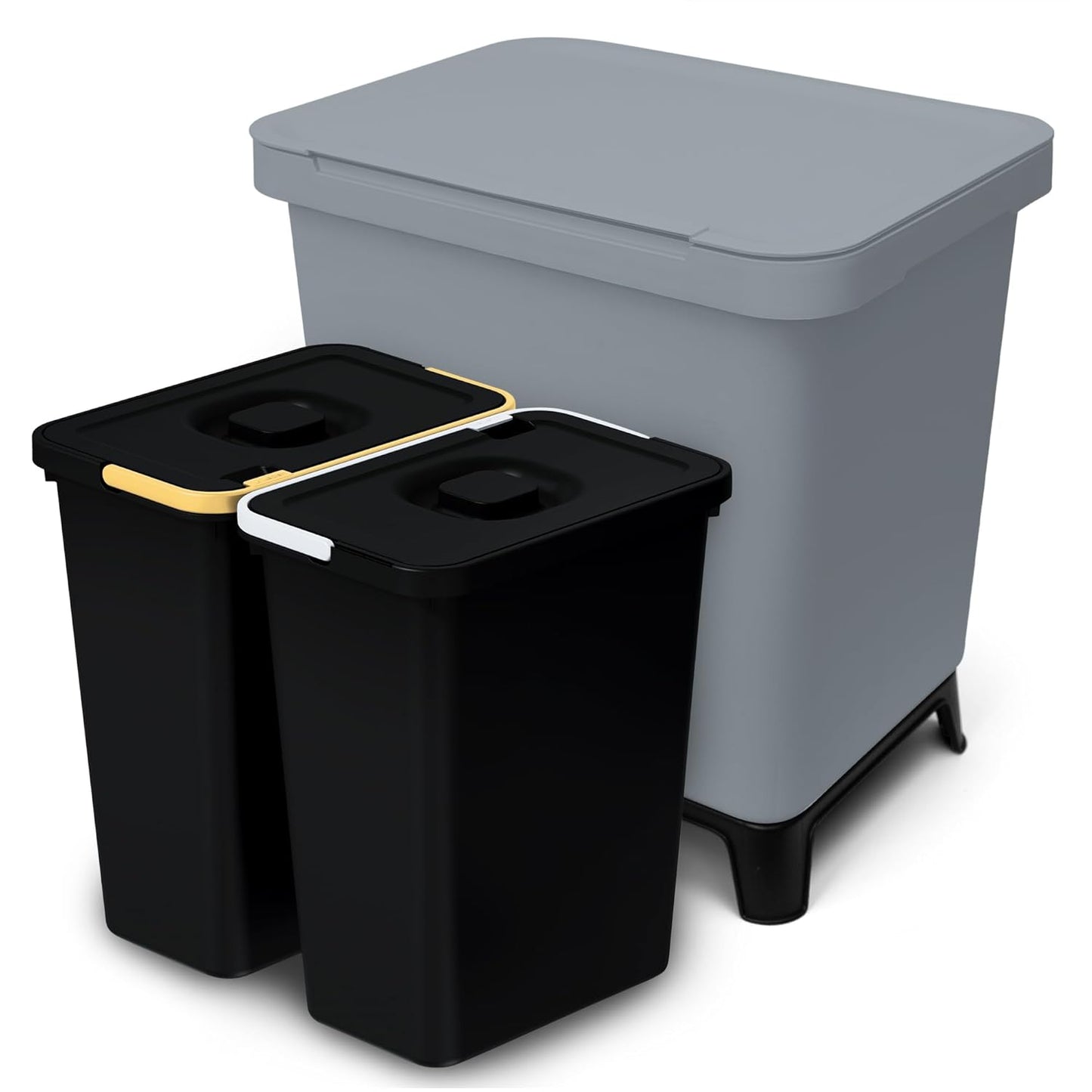 Mülltrennsystem mit 2 Fächern, 20 Liter / Grau