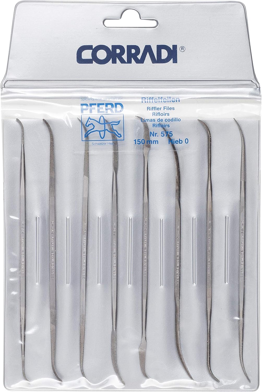 8-teiliges Riffelfeilen-Set für Präzisionsbearbeitung, Schweizer Hieb 0 Länge 150 mm