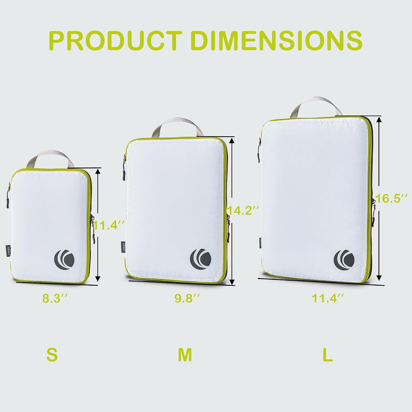 Kompression Kofferorganizer Set, 3PCS Weiss