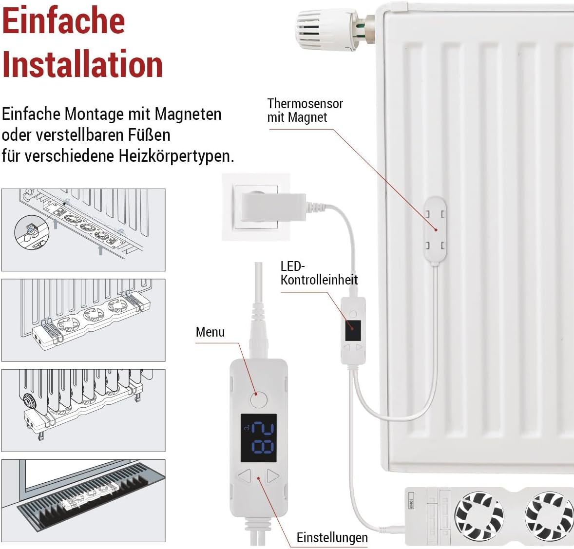 Heizkörperventilator Mono weiss, Starterset MONO