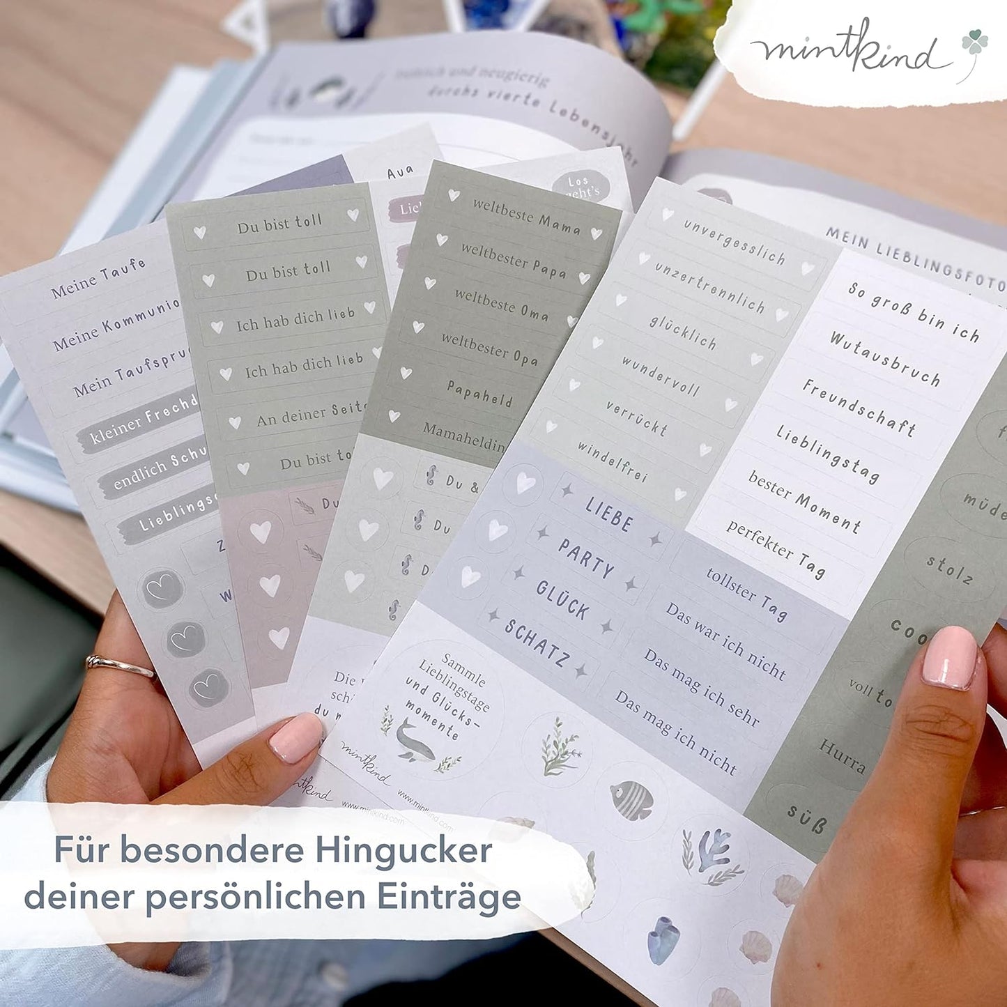 Erinnerungsalbum "Meine Kindheit", mit Stickerset Wal