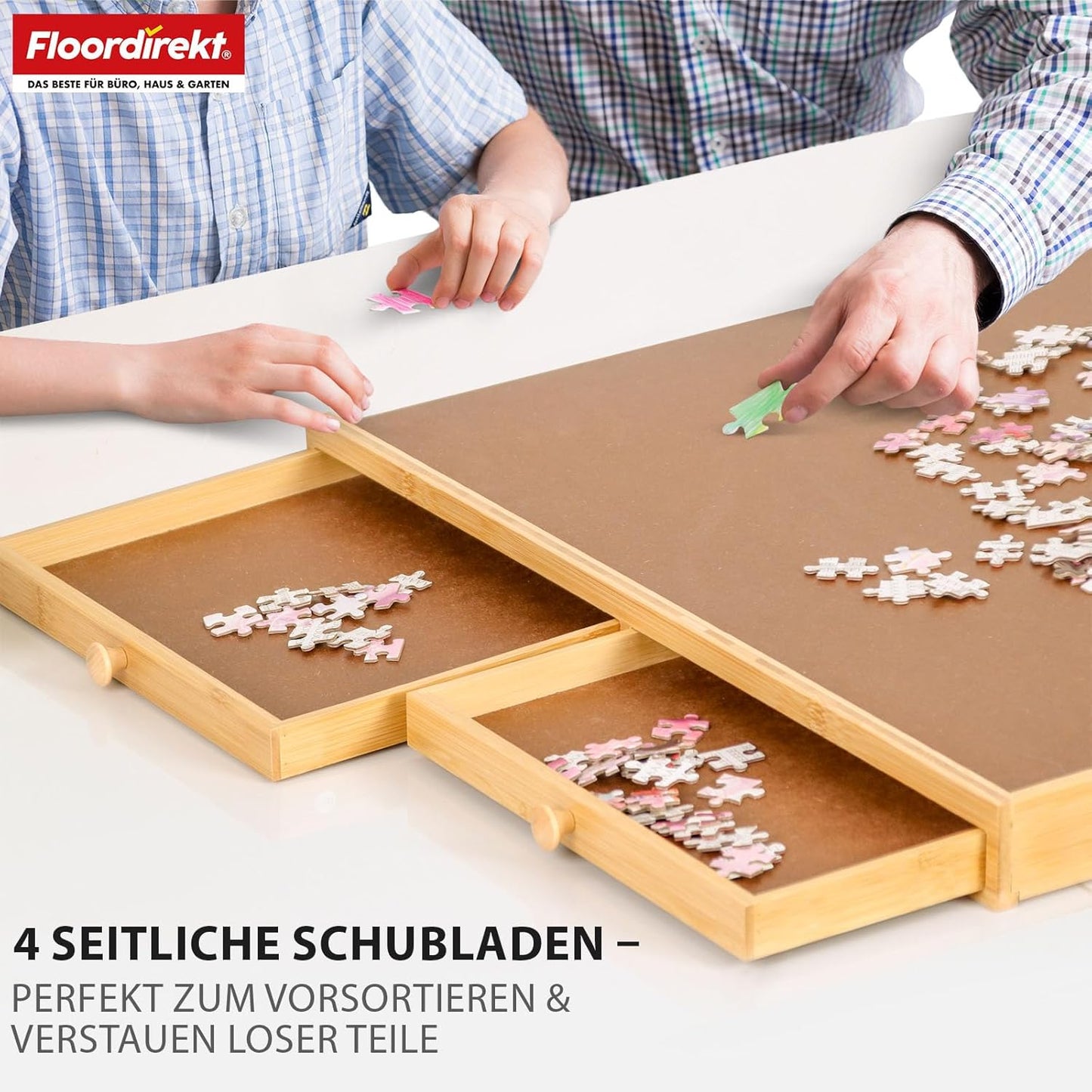 Yukon Puzzletisch mit Schubladen, 1000 Teile, 76 x 57 cm