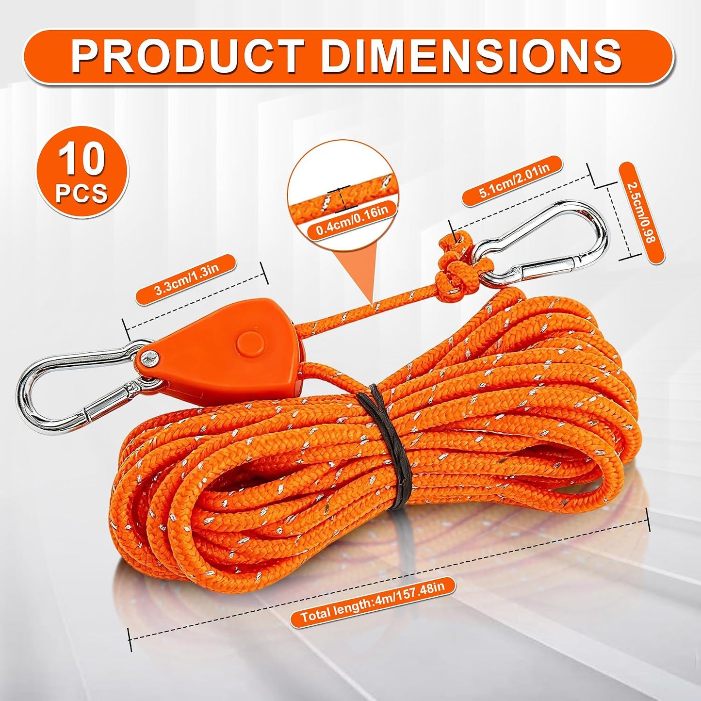 Seilspanner Ratchet Hanger Set, 10 x 4 m