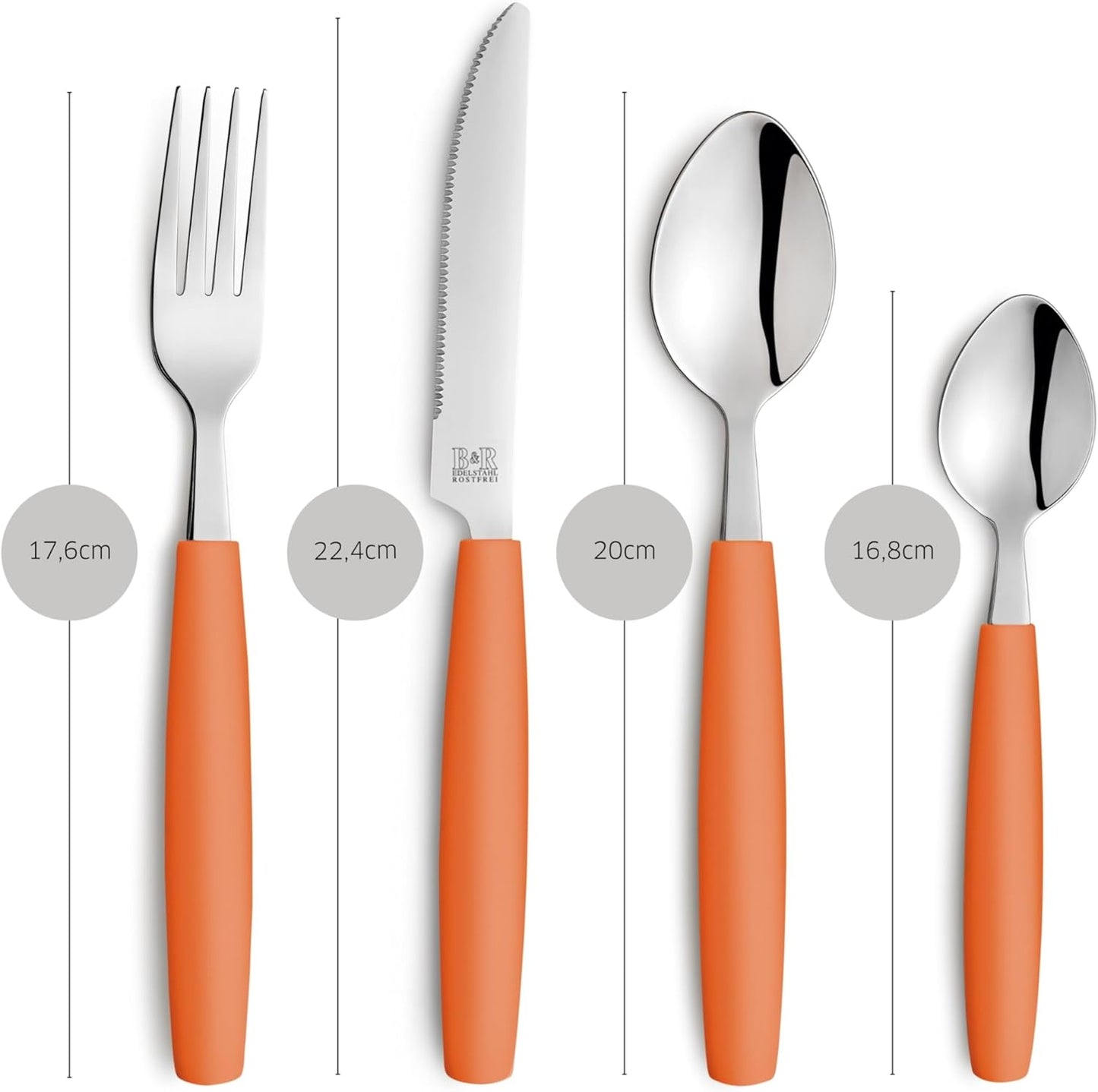 16-teiliges Besteck-Set Valoa für 4 Personen, Orange