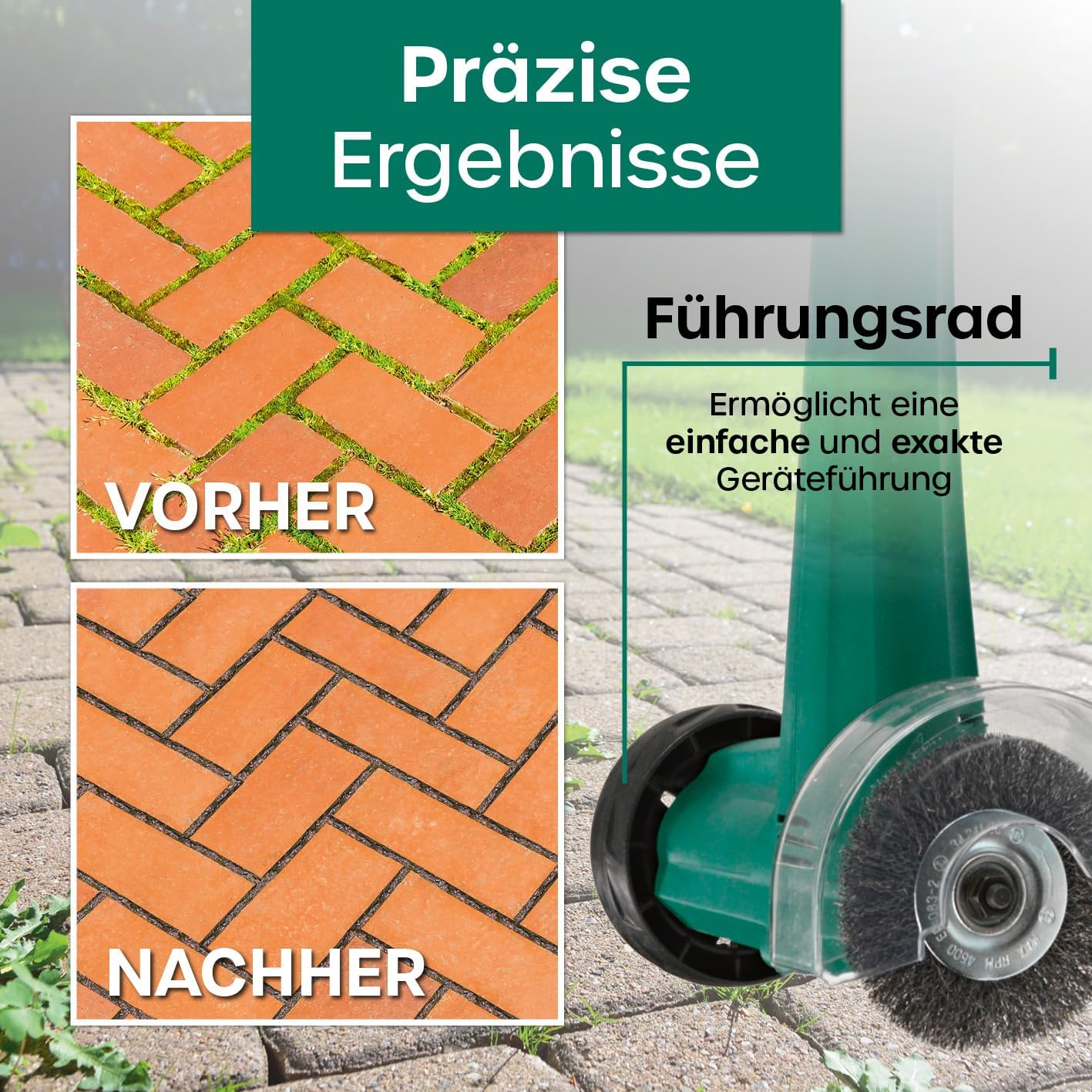 Elektrischer Fugenreiniger mit 2 Bürsten, 1200 Umdrehungen