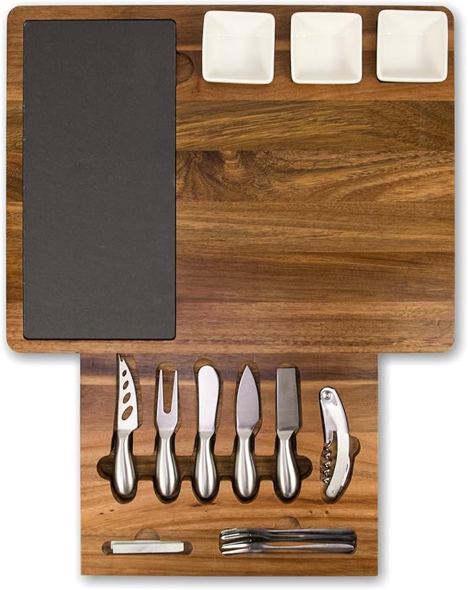 Käsebrett-Set mit Werkzeugen, 16,9 x 13,1 Zoll