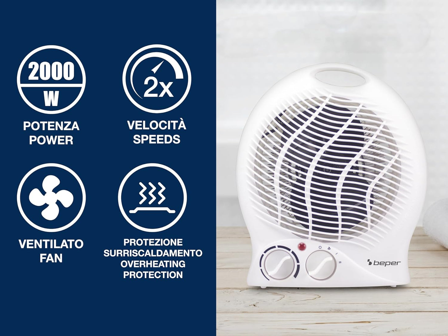 Heizlüfter P203TER202 mit Thermostat und Eco-Modus